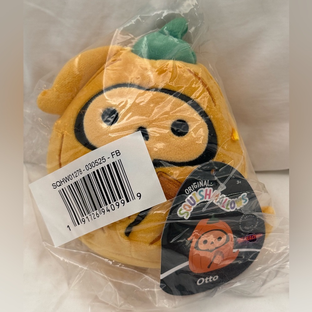 NEW Squishmallows 5” Inch Otto the Orange Pumpkin Grim Reaper Mallow Mash 2025